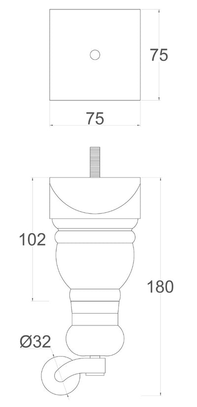 Poppy Wooden Furniture Legs with Castors